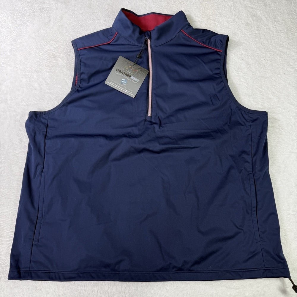 Greg Norman Jacket Vest Mens XL Blue Weather Knit Waterproof Stretch Wind NWT